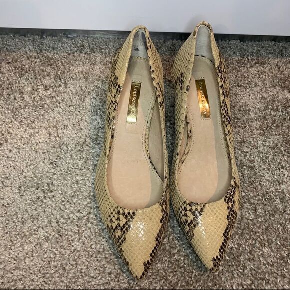 Leather Snake print pumps - Picture 1 of 6